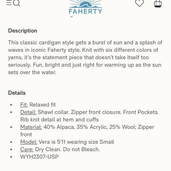 FAHERTY Sunset Palm Beach (Zip) Cardigan - Picture 7 of 7